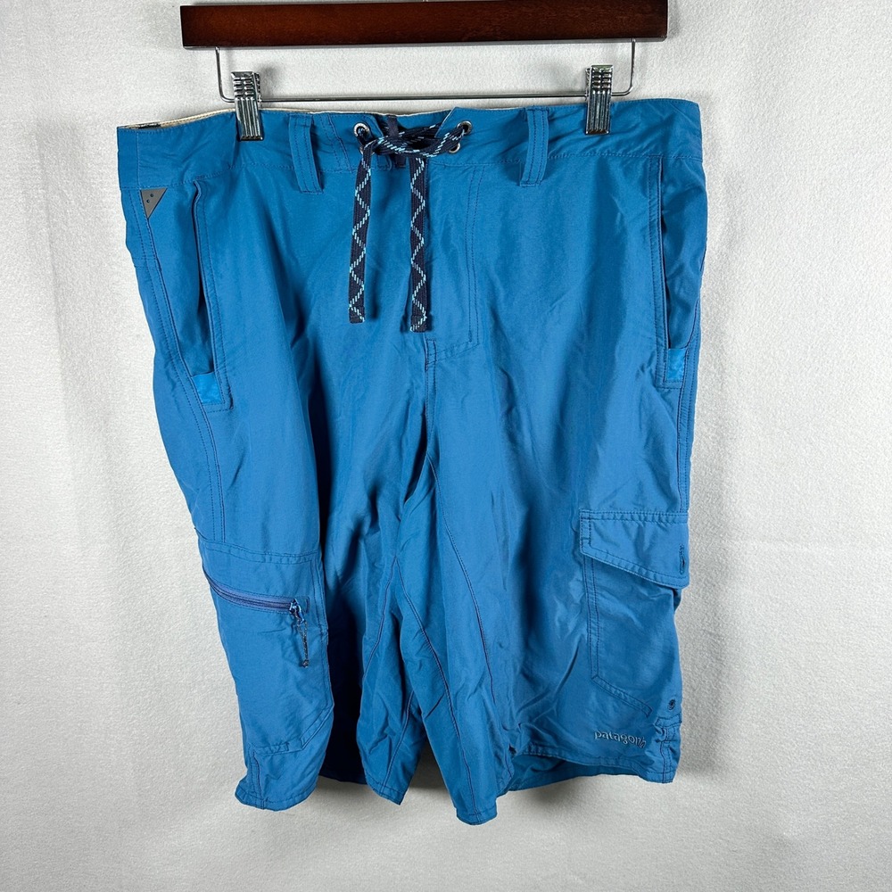 Patagonia Shorts Mens 34 Blue Guided Water Cargo Board Shorts Hiking Summer